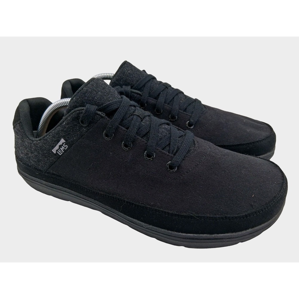Lems Chillum Shoes Mens Size 12 Black Canvas Lace Up Casual Sneakers Comfort